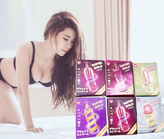 5 hộp Bao Cao Su Siêu Gân Gai Super Gold giá rẻ