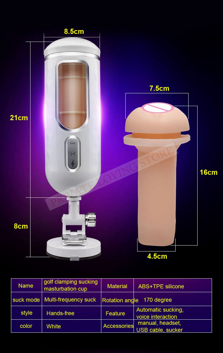 Âm đạo giả, Bím gái, Bướm nữ silicon gắn tường tự động thủ dâm Easy Love