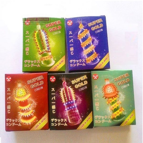 Bao cao su Super Gold Gân Gai Siêu kích thích - Hộp 2c